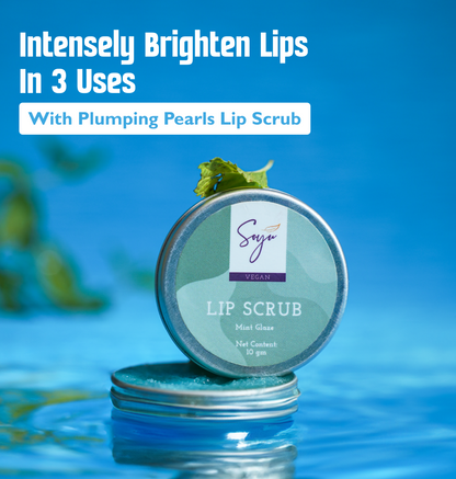 Lip Brightening Scrub with Plumping Pearls - Mint Glaze