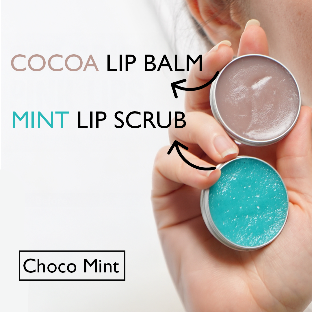 Smoker Lips Brightening Routine (1 Lip Scrub + 1 Lip Balm) Mint Chocolate Chip